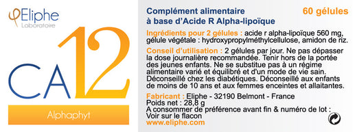 Etichetta Alphaphyt Eliphe CA12